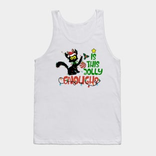 Is this Jolly Enough ? Black Cute Cat Tank Top